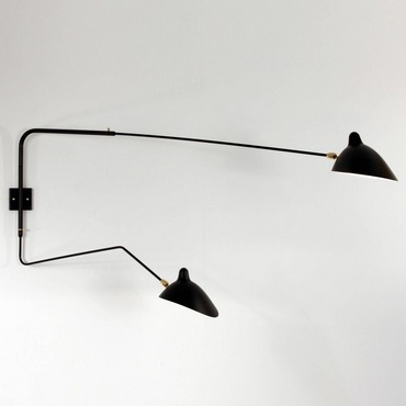 Serge Mouille 2 Rotating Arm Wall Sconce | Serge Mouille at Lightology Serge Mouille 2 Rotating Arm Wall Sconce