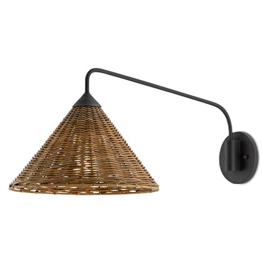 Basket Swing Arm Wall Sconce | Currey and Company at Lightology Basket Swing Arm Wall Sconce
