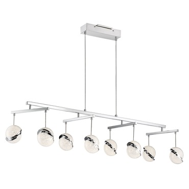 Silver Slice Linear Chandelier | George Kovacs at Lightology Silver Slice Linear Chandelier