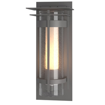 Banded Seeded Outdoor Wall Sconce with Top Plate