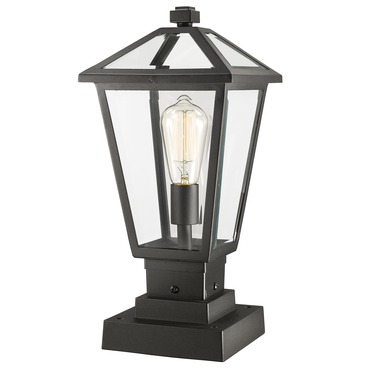 Talbot Outdoor Pier Light with Square Stepped Base | Z-Lite at Lightology Talbot Outdoor Pier Light with Square Stepped Base