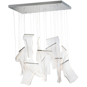 Rinkle Linear Multi Light Cluster Pendant | Et2 at Lightology Rinkle Linear Multi Light Cluster Pendant