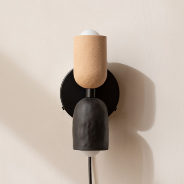 Ceramic Up Down Plug-In Wall Sconce | In Common With at Lightology Ceramic Up Down Plug-In Wall Sconce