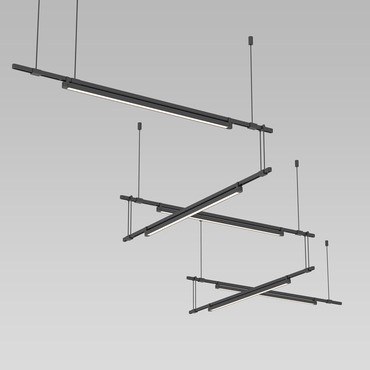 Suspenders Zig Zag Rod Suspended Pendant with Light Bars | Sonneman at Lightology Suspenders Zig Zag Rod Suspended Pendant with Light Bars