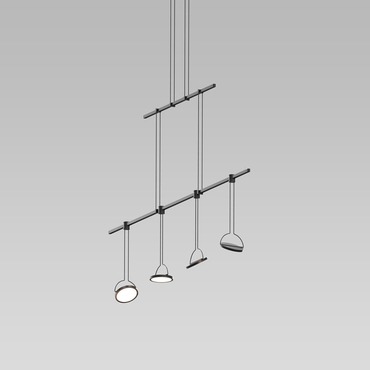 Suspenders Linear Pendant with Light Guide Disk Luminaires