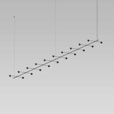 Suspenders Linear Pendant with Aimable Sphere Luminaires