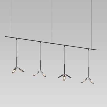 Suspenders Linear Pendant with Leaf Luminaires