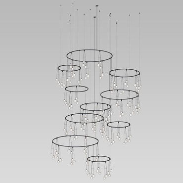 Suspenders Vertical Ring Chandelier w/ Cluster Luminaires | SONNEMAN - A Way of Light at Lightology Suspenders Vertical Ring Chandelier w/ Cluster Luminaires