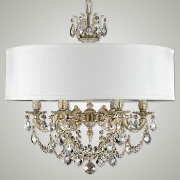 Llydia 6 Light Chandelier | American Brass & Crystal at Lightology Llydia 6 Light Chandelier