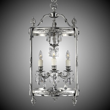 Lantern Tall Round Pendant | American Brass & Crystal at Lightology Lantern Tall Round Pendant