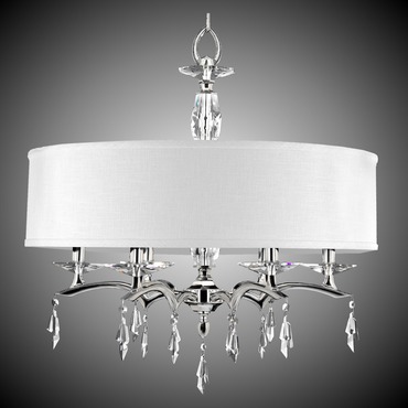 Kaya 6 Light Chandelier | American Brass & Crystal at Lightology Kaya 6 Light Chandelier