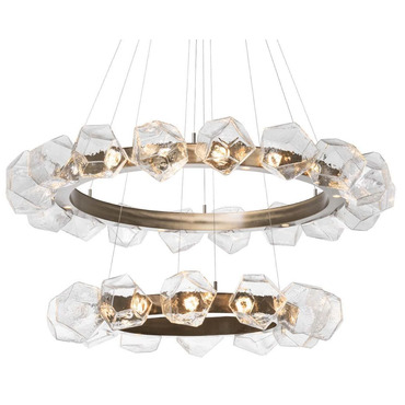 Gem Two Tier Radial Ring Chandelier | Hammerton Studio at Lightology Gem Two Tier Radial Ring Chandelier