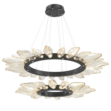 Rock Crystal Two Tier Radial Ring Pendant | Hammerton Studio at Lightology Rock Crystal Two Tier Radial Ring Pendant