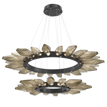 Rock Crystal Two Tier Radial Ring Pendant | Hammerton Studio at Lightology Rock Crystal Two Tier Radial Ring Pendant