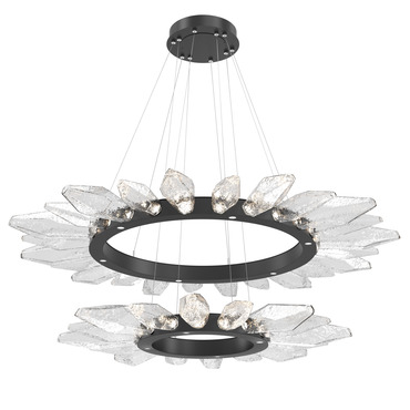 Rock Crystal Two Tier Radial Ring Pendant | Hammerton Studio at Lightology Rock Crystal Two Tier Radial Ring Pendant