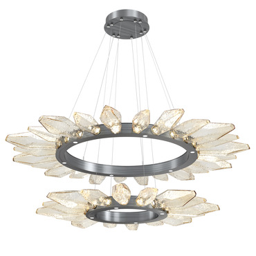 Rock Crystal Two Tier Radial Ring Pendant | Hammerton Studio at Lightology Rock Crystal Two Tier Radial Ring Pendant