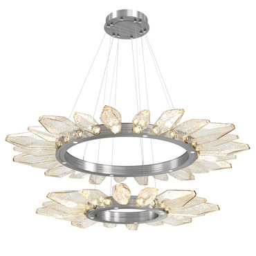 Rock Crystal Two Tier Radial Ring Pendant | Hammerton Studio at Lightology Rock Crystal Two Tier Radial Ring Pendant