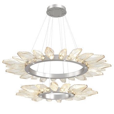 Rock Crystal Two Tier Radial Ring Pendant | Hammerton Studio at Lightology Rock Crystal Two Tier Radial Ring Pendant