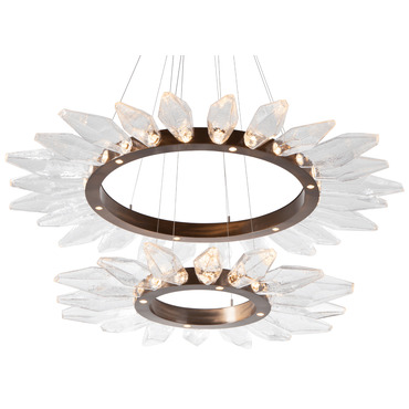 Rock Crystal Two Tier Radial Ring Pendant | Hammerton Studio at Lightology Rock Crystal Two Tier Radial Ring Pendant