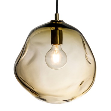 Wabi Round Pendant With Smoky Topaz Glass