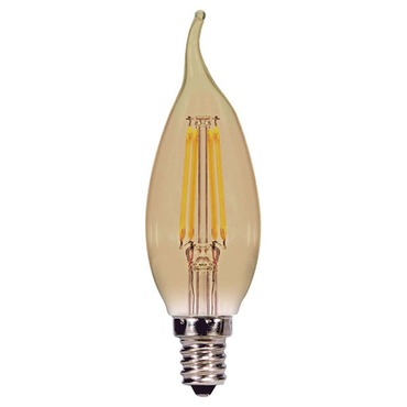 CA11 Flame Tip Filament Candelabra Base 3.5W 2000K 2-PACK | Satco at Lightology CA11 Flame Tip Filament Candelabra Base 3.5W 2000K 2-PACK