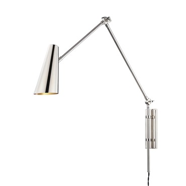 Lorne Swing Arm Plug-in Wall Sconce | Hudson Valley Lighting at Lightology Lorne Swing Arm Plug-in Wall Sconce