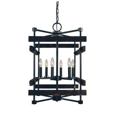 Rustic Chic Box Chandelier | Framburg at Lightology Rustic Chic Box Chandelier