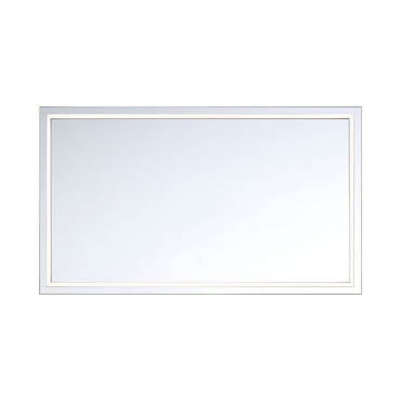 Long Rectangle Mirror with Light | Eurofase at Lightology Long Rectangle Mirror with Light