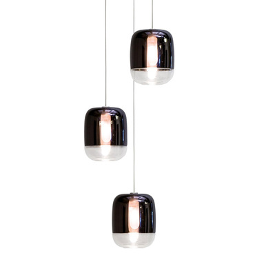 Gong Mini Multi Light Pendant with Square Canopy | Prandina USA at Lightology Gong Mini Multi Light Pendant with Square Canopy