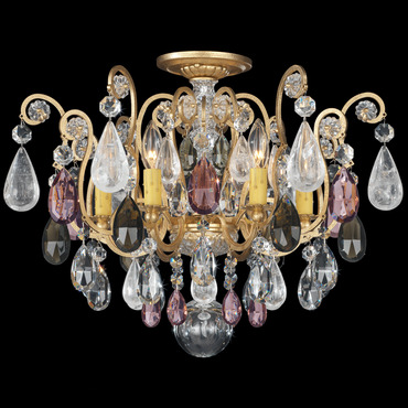 Renaissance Rock Crystal Ceiling Light | Schonbek Signature at Lightology Renaissance Rock Crystal Ceiling Light