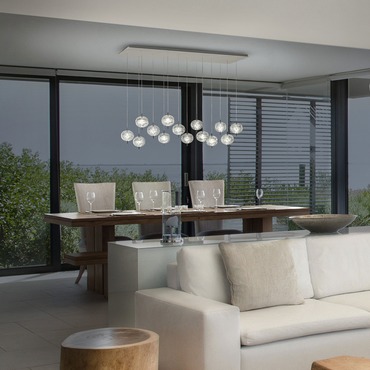 Jefferson Mini 14 Light Rectangular Chandelier | LODES at Lightology Jefferson Mini 14 Light Rectangular Chandelier