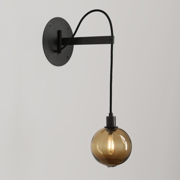Drape Arm 1 Sconce Small Globe