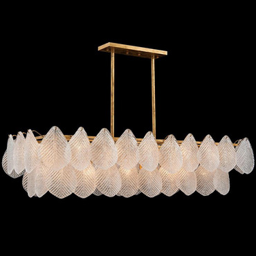 Frosted Petal Linear Chandelier | John-Richard at Lightology Frosted Petal Linear Chandelier