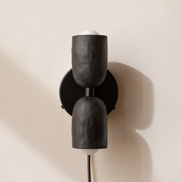 Ceramic Up Down Plug-In Wall Sconce | In Common With at Lightology Ceramic Up Down Plug-In Wall Sconce