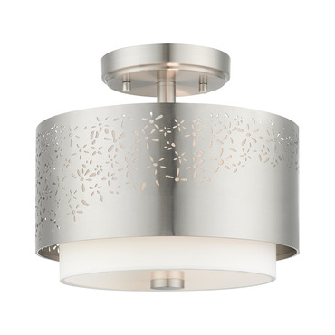 Noria Petite Semi Flush Ceiling Light | Livex Lighting at Lightology Noria Petite Semi Flush Ceiling Light