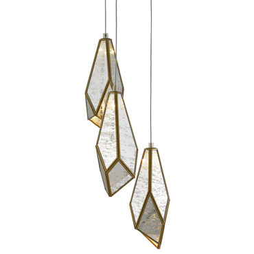 Glace Multi Light Pendant | Currey and Company at Lightology Glace Multi Light Pendant