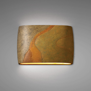 Ceramic Large Wide Oval Outdoor Wall Sconce