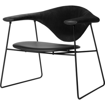 Masculo Sledge Base Lounge Chair | Gubi at Lightology Masculo Sledge Base Lounge Chair