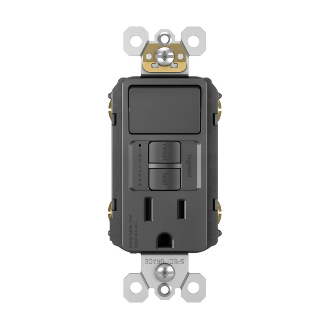 Single-Pole 15A Switch with Tamper-Resistant GFCI Outlet by Legrand Radiant