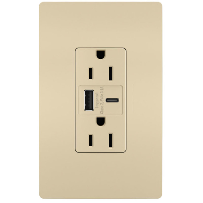 15 Amp Outlet / Type A/C USB Port by Legrand Radiant