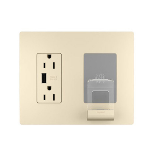 Wireless Charger with USB Port / 15 Amp Outlet by Legrand Radiant