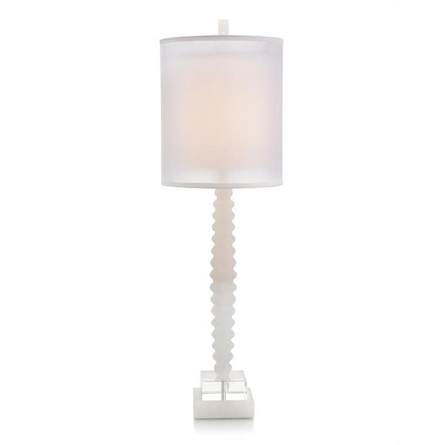 Rippled Alabaster and Crystal Table Lamp by John-Richard
