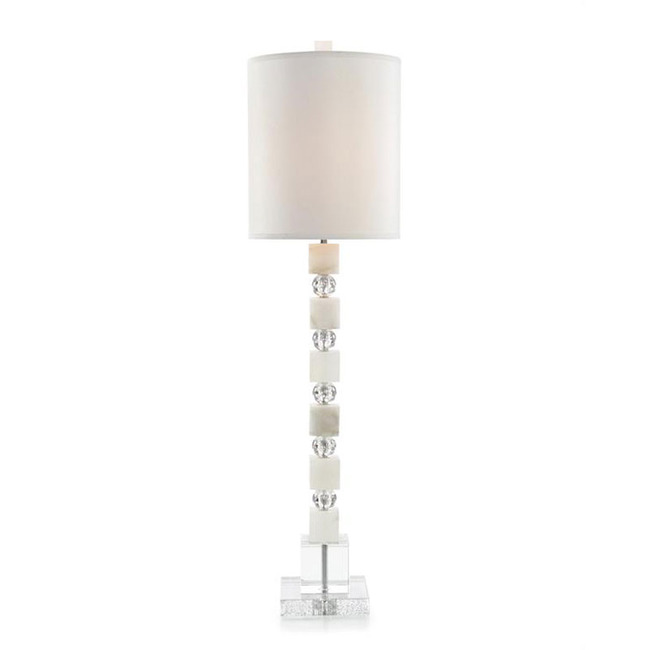 Alabaster and Glass Stacked Table Lamp by John-Richard