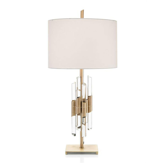 Brass And Crystal Rod Table Lamp by John-Richard