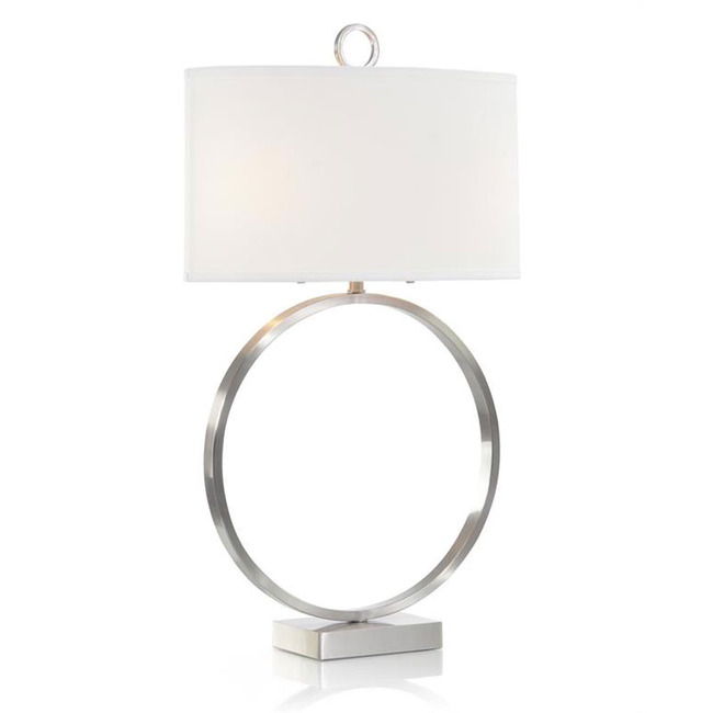 Brushed Nickel Small Open-Ring Table Lamp by John-Richard