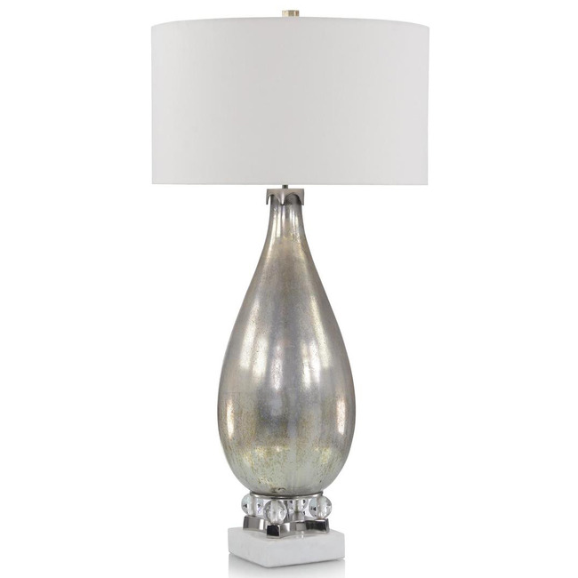 Iridescent Champagne and Silver Glass Table Lamp by John-Richard
