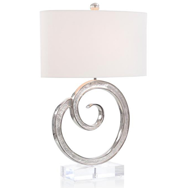 Spiral Nickel Table Lamp by John-Richard
