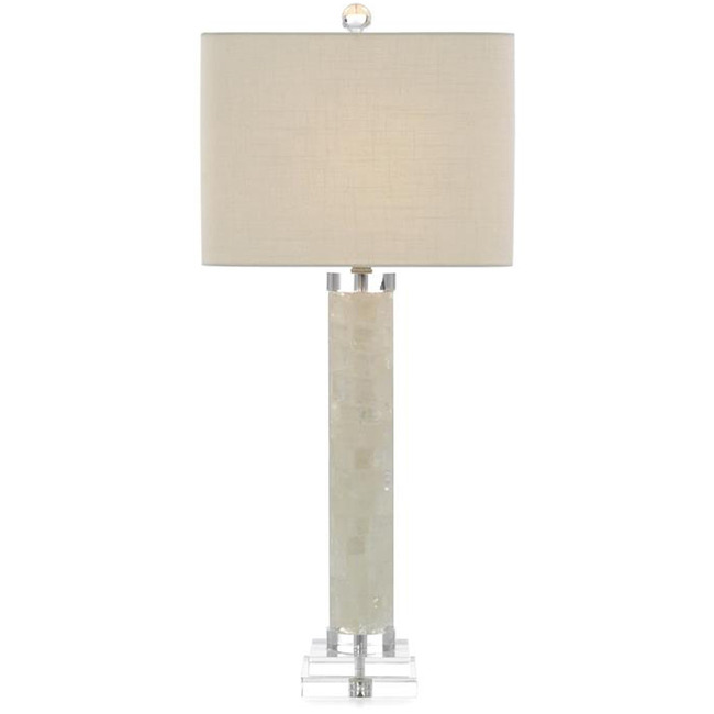 White Calcite and Quartz Table Lamp by John-Richard