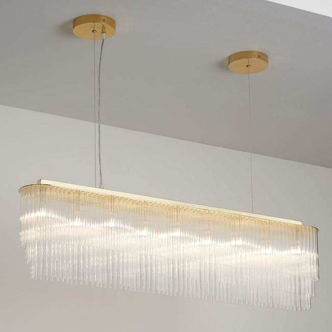 Linear Thin Chandelier by Tom Kirk Lighting