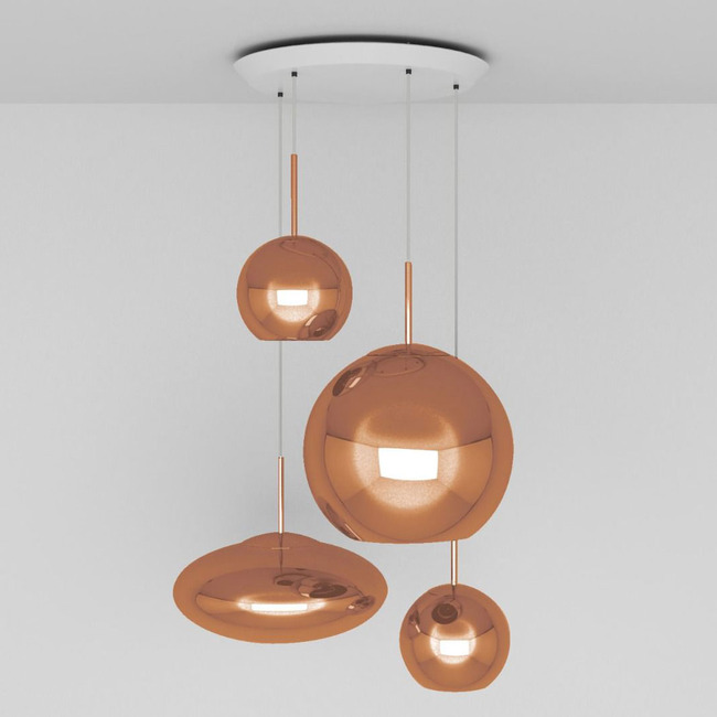 Copper Range LED Multi Light Pendant by Tom Dixon